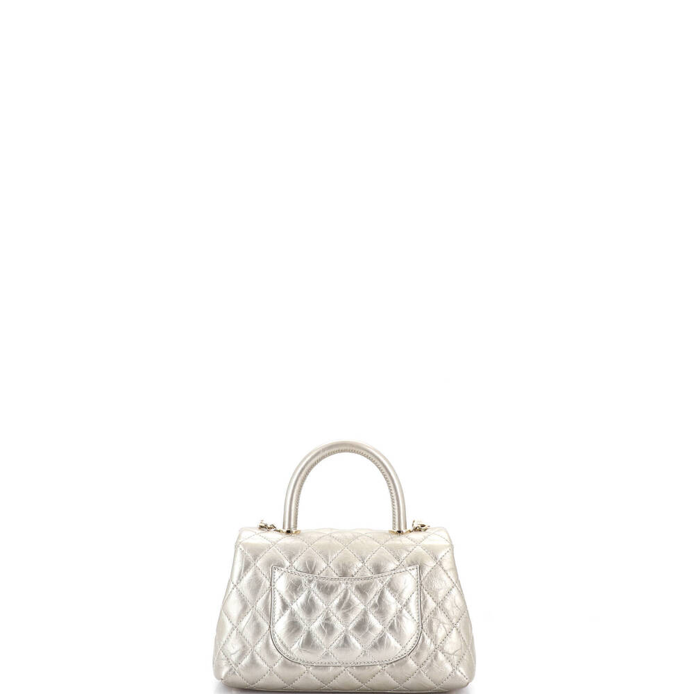 Chanel Mini Coco Top Handle Bag Quilted Aged Calfskin - Picture 3 of 7